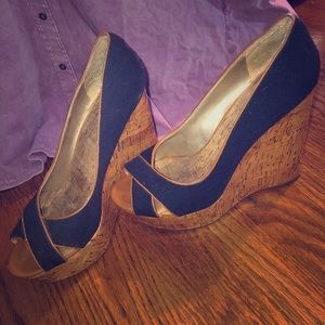 Jessica Simpson navy blue wedges